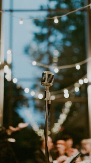 microphone in front of stage at toronto wedding